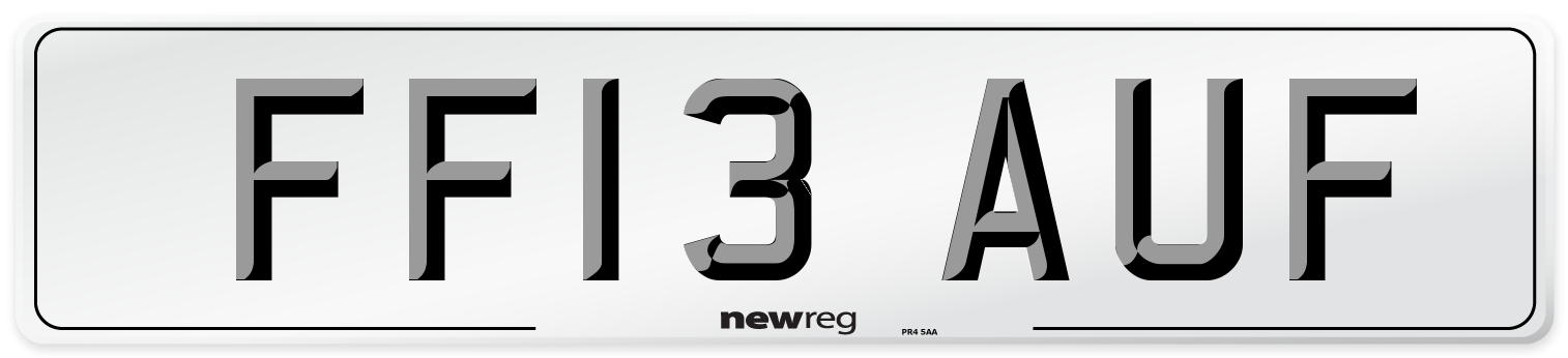 FF13 AUF Number Plate from New Reg
